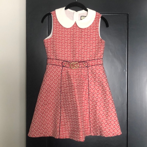 Cute Gucci Like Monogram Girls Shift Dress Sz 10